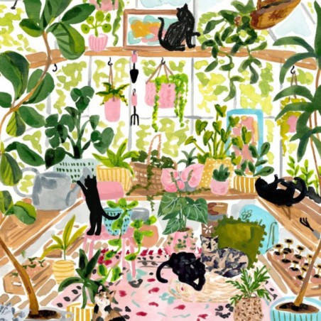Puzzle 500 pièces - Botanical cats - Pieces & Peace
