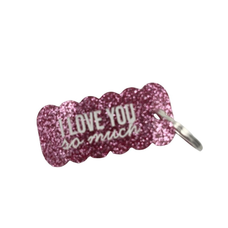 Porte-clés I love you so much (rose) - Babelutte