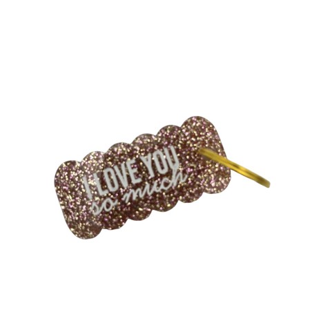 Porte-clés I love you so much (pêche) - Babelutte