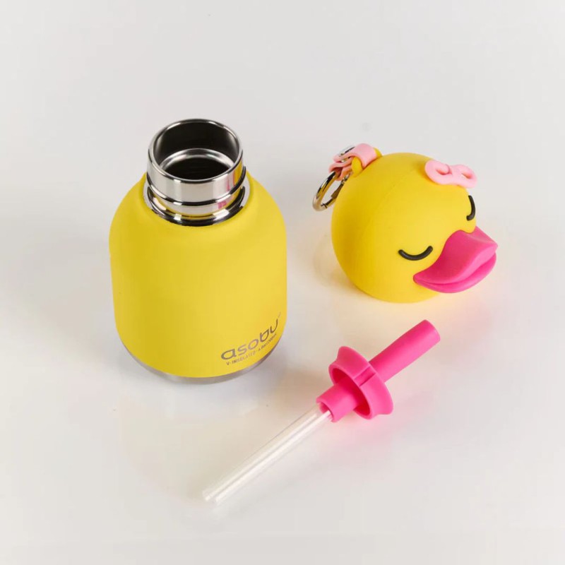 Gourde enfant Mini Bestie Canard Asobu – gourde ludique avec paille | Lucie in the R