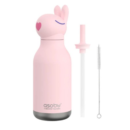 Gourde enfant Bestie Lapin Asobu – gourde ludique avec paille | Lucie in the R