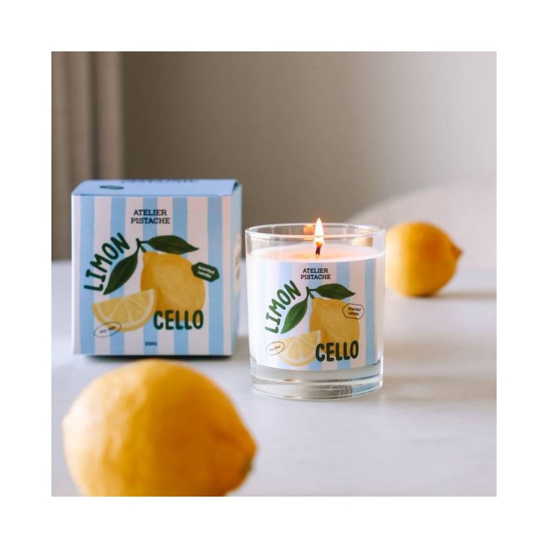 Bougie parfumée gourmande illustrée – ambiance italienne & française | Lucie in the R, Atelier Pistache