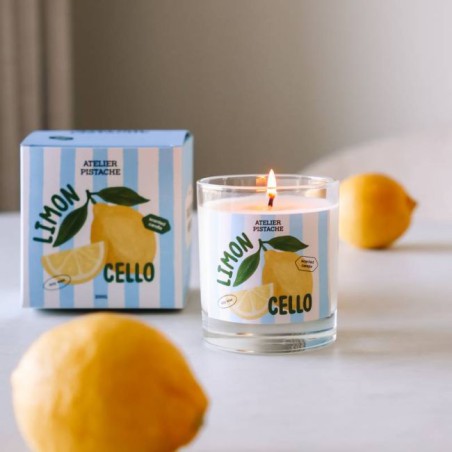 Bougie parfumée gourmande illustrée – ambiance italienne & française | Lucie in the R, Atelier Pistache