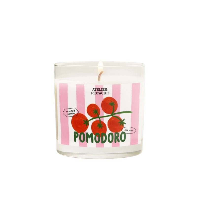 Bougie parfumée gourmande illustrée – ambiance italienne & française | Lucie in the R, Atelier Pistache