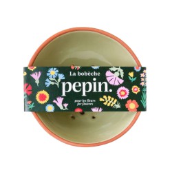 Bobèche Fleurs blanc grainé, arrangeur de bouquet en céramique - Lucie in the R