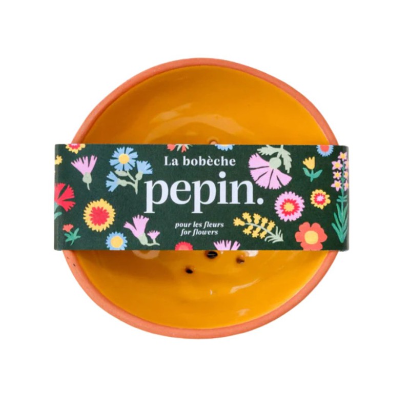 Bobèche Fleurs blanc grainé, arrangeur de bouquet en céramique - Lucie in the R