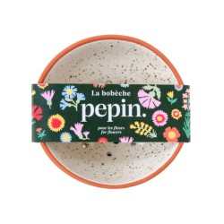 Bobèche Fleurs blanc grainé, arrangeur de bouquet en céramique - Lucie in the R