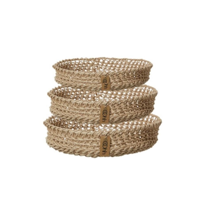 Set 3 paniers en papier recyclé tissé naturel – Lübech Living | rangement durable | Lucie in the R