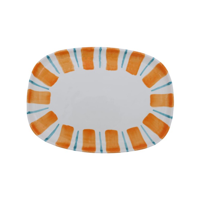 Plat de présentation Linear ocre en céramique artisanale | Lucie in the R