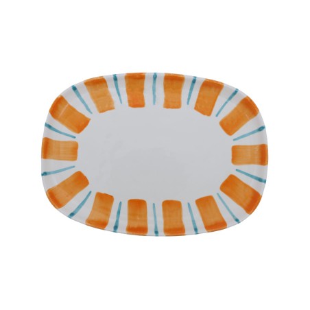 Plat de présentation Linear ocre en céramique artisanale | Lucie in the R