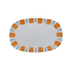 Plat de présentation Linear ocre en céramique artisanale | Lucie in the R