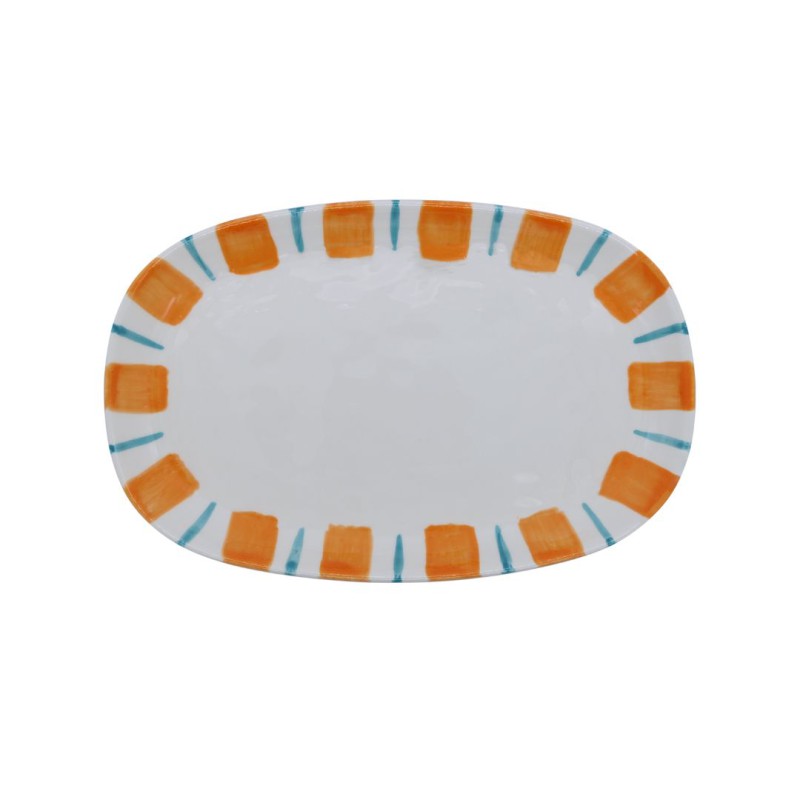 Plat de présentation Linear ocre en céramique artisanale | Lucie in the R