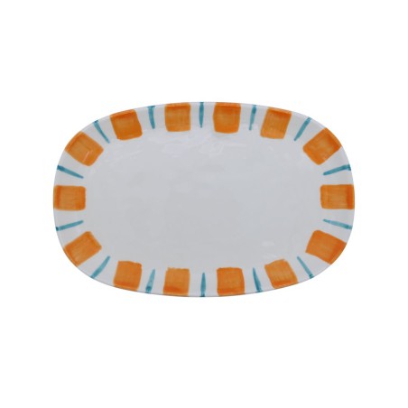 Plat de présentation Linear ocre en céramique artisanale | Lucie in the R