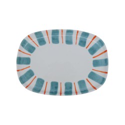 Plat de présentation Linear turquoise mare en céramique artisanale | Lucie in the R