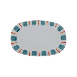 Plat de présentation Linear turquoise mare en céramique artisanale | Lucie in the R