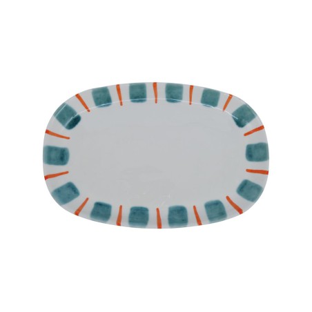 Plat de présentation Linear turquoise mare en céramique artisanale | Lucie in the R