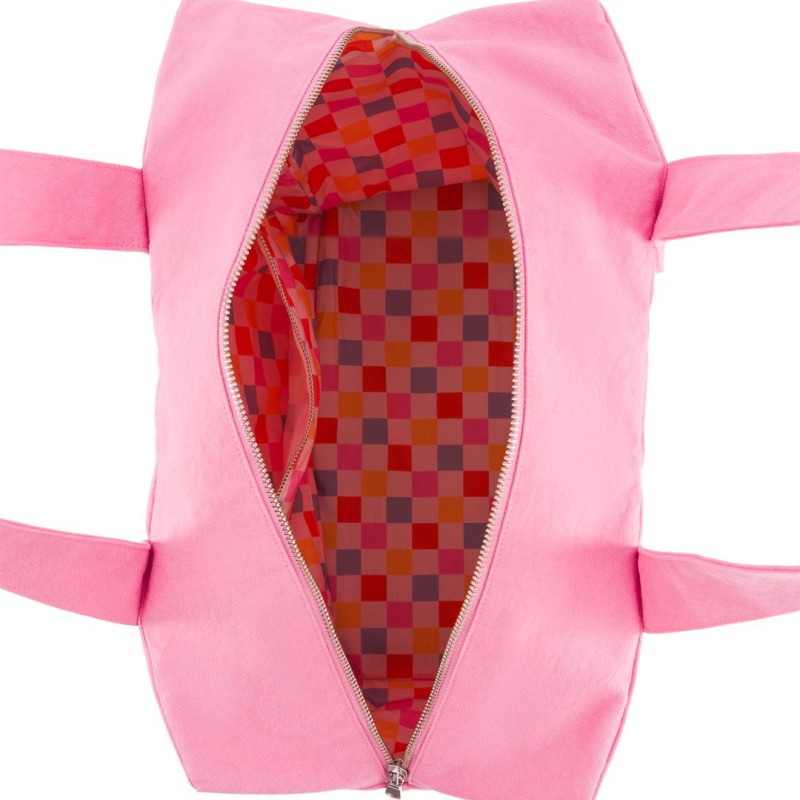 Sac 24 heures Célestins Indigo Blue – Rive Droite | Sac week-end en coton recyclé durable - Candy Pink