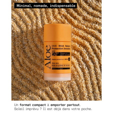 Stick solaire SPF50 – Protection solaire visage nomade | Aloe Paris