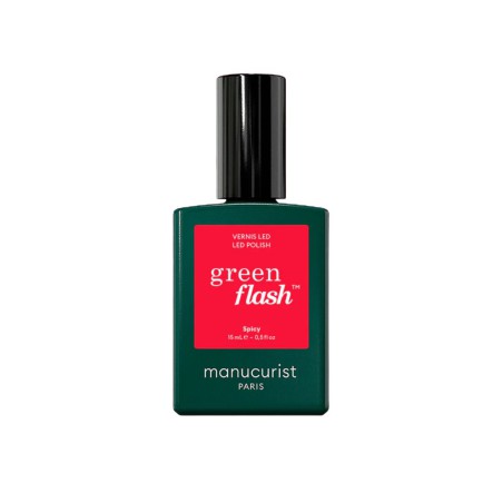 Vernis semi-permanent Playback Spicy Green Flash Manucurist | Lucie in the R