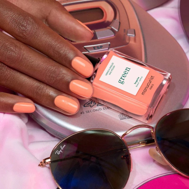 Vernis GREEN Manucurist – Tangerine Playback Couleur naturelle & formule clean à base de plantes mimosa