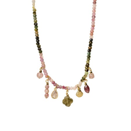 Collier Cira By Garance — collier fin pierres naturelles ras-de-cou