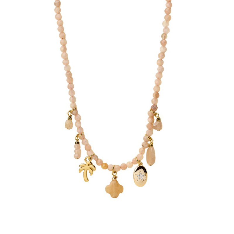 Collier Cira By Garance — collier fin pierres naturelles ras-de-cou