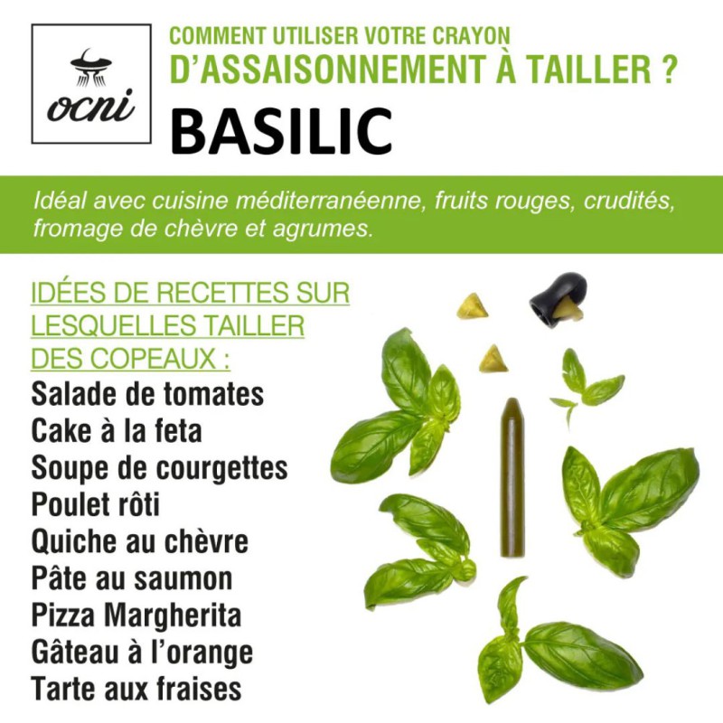 Crayon comestible Basilic OCNI Factory — condiment à tailler | Lucie in the R