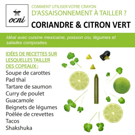 Crayon comestible Coriandre et Citron vert OCNI Factory — condiment à tailler | Lucie in the R