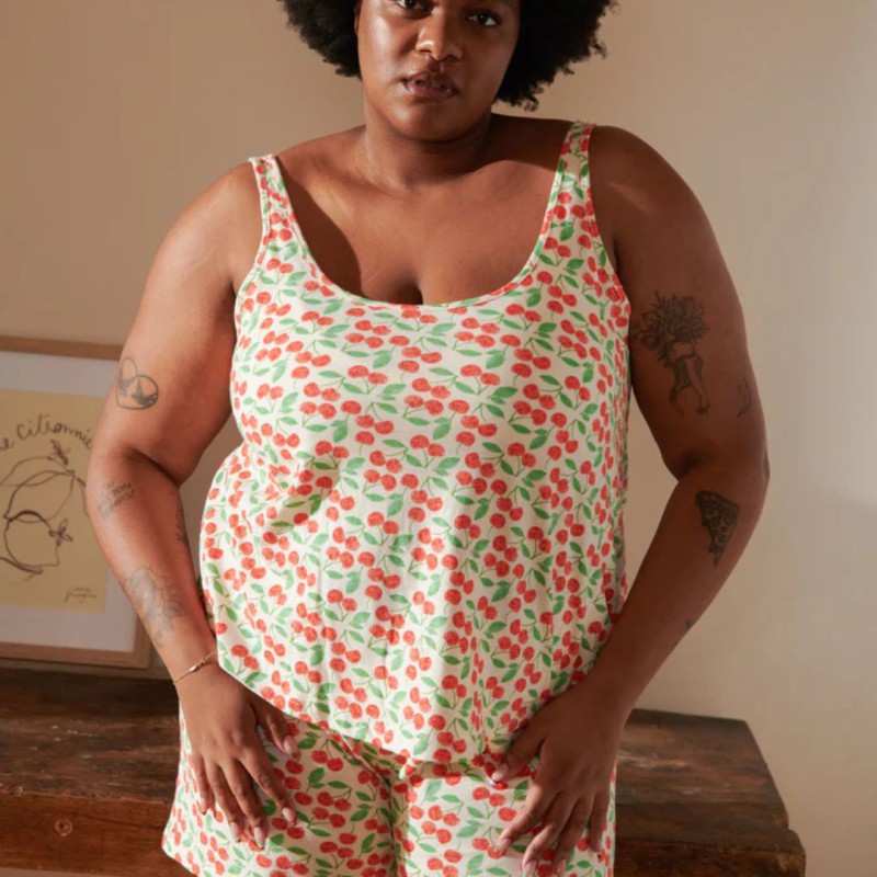 Pyjama short & t‑shirt coton bio We Are Jolies – Confort & éthique - débardeur