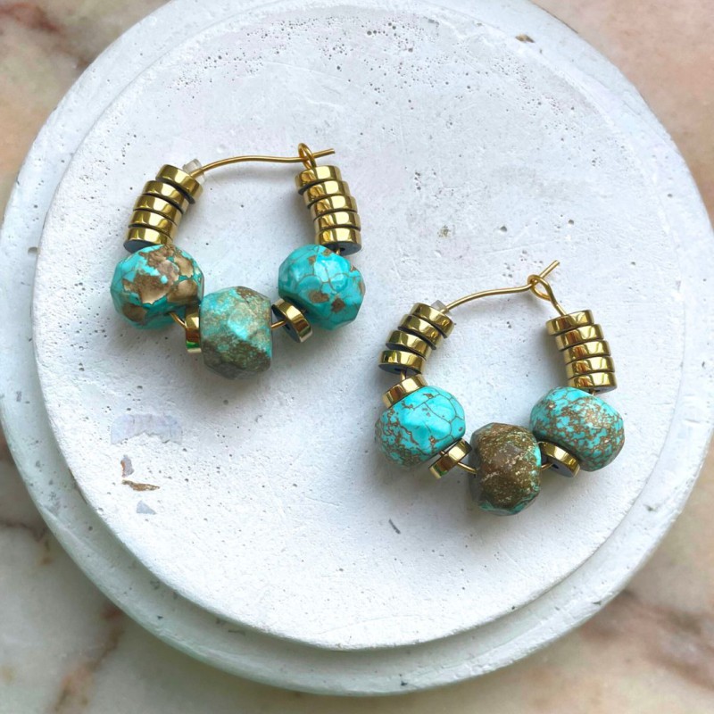 Créoles Sofia Turquoise - Chouhuihui