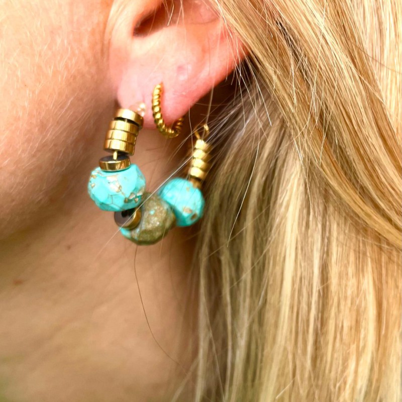 Créoles Sofia Turquoise - Chouhuihui