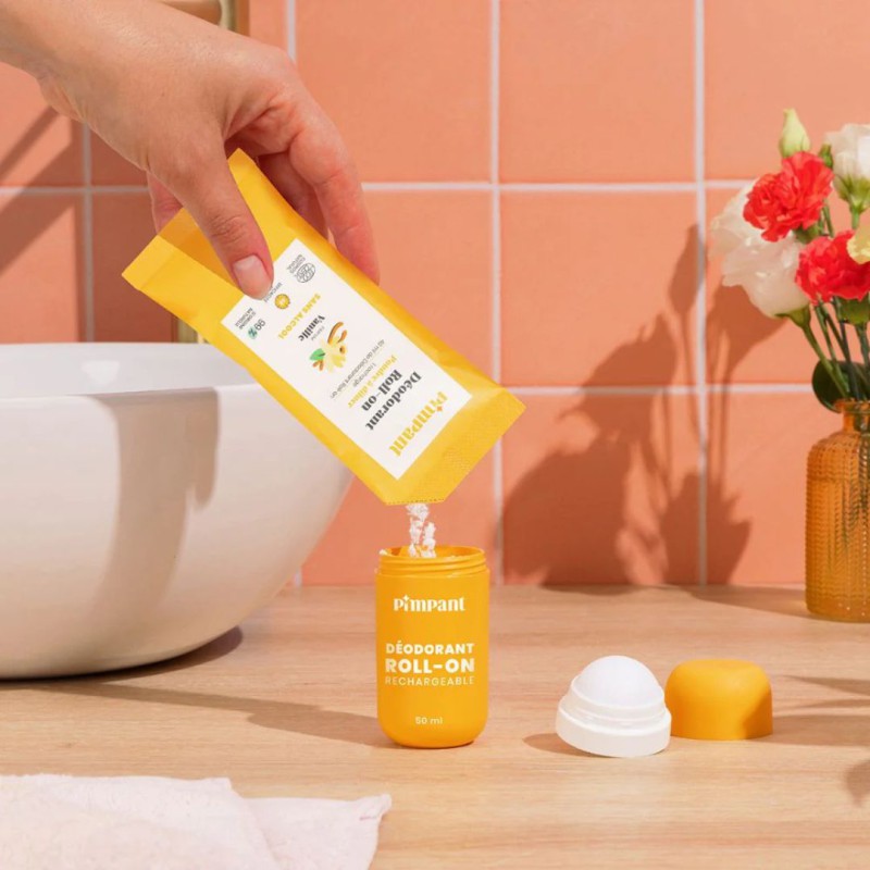 Kit déodorant roll-on vanille Pimpant rechargeable - Lucie in the R