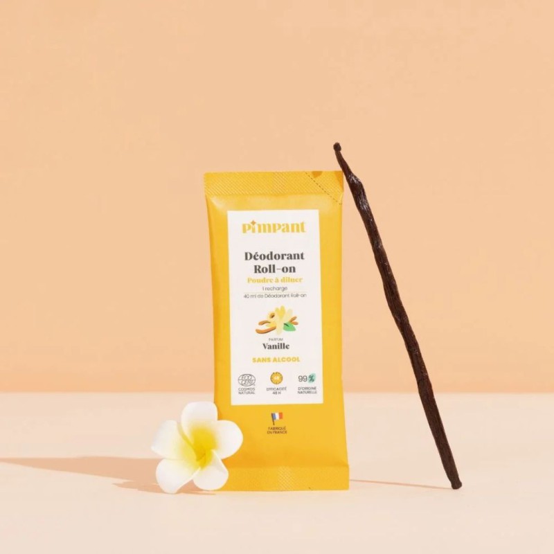 Kit déodorant roll-on vanille Pimpant rechargeable - Lucie in the R