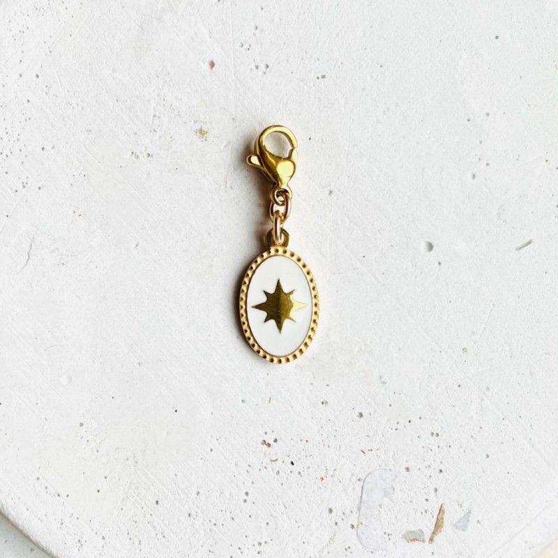 Pendentif Kim blanc - Chouhuihui