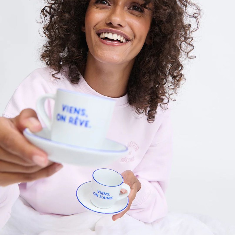 Set tasses espresso “Viens on rêve viens on s’aime” porcelaine | Lucie in the R