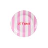 Assiette porcelaine 19 cm “Je t'aime” rayée - Emoi Emoi | Lucie in the R