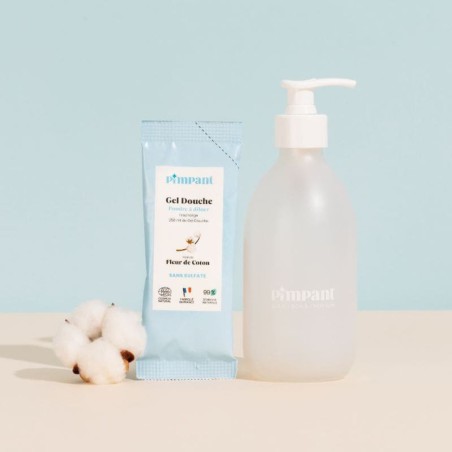 Kit découverte gel douche Fleur de coton (1 bouteille + 1 stick) - Pimpant