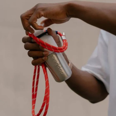 Cordon Dopper — Accessoire gourde pratique et recyclé Silver Red