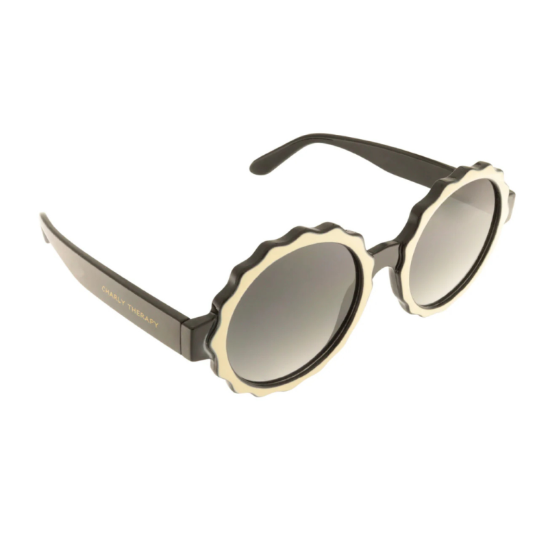 Charly Therapy - Lunettes solaires à monture ronde - Emma blanc