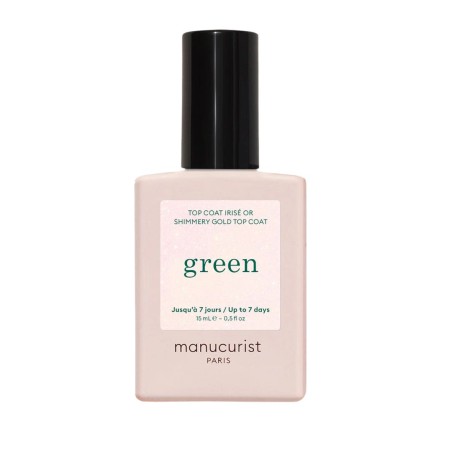 Top coat pailleté Green Manucurist brillant | Lucie in the R