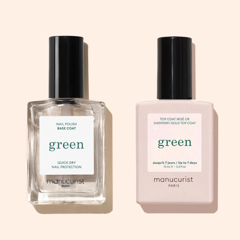 Top coat pailleté Green Manucurist brillant | Lucie in the R