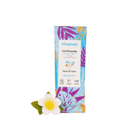 Gel douche fleur de tiaré rechargeable Pimpant, naturel et écoresponsable - Lucie in the R