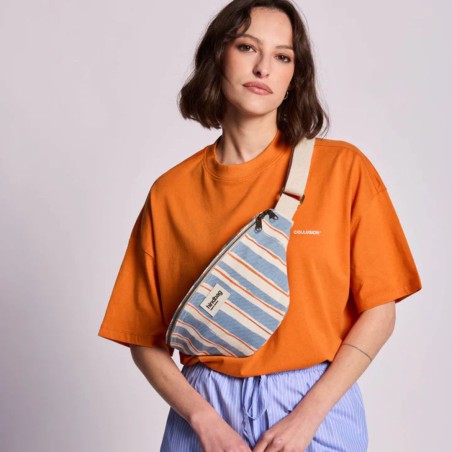 Sac Banane Olivia rayures – Hindbag | Coton Bio & Éthique