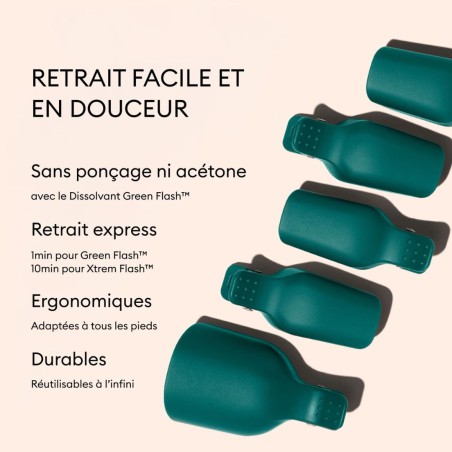 Pinces de retrait pieds Manucurist – pour un retrait doux & efficace du vernis Green Flash