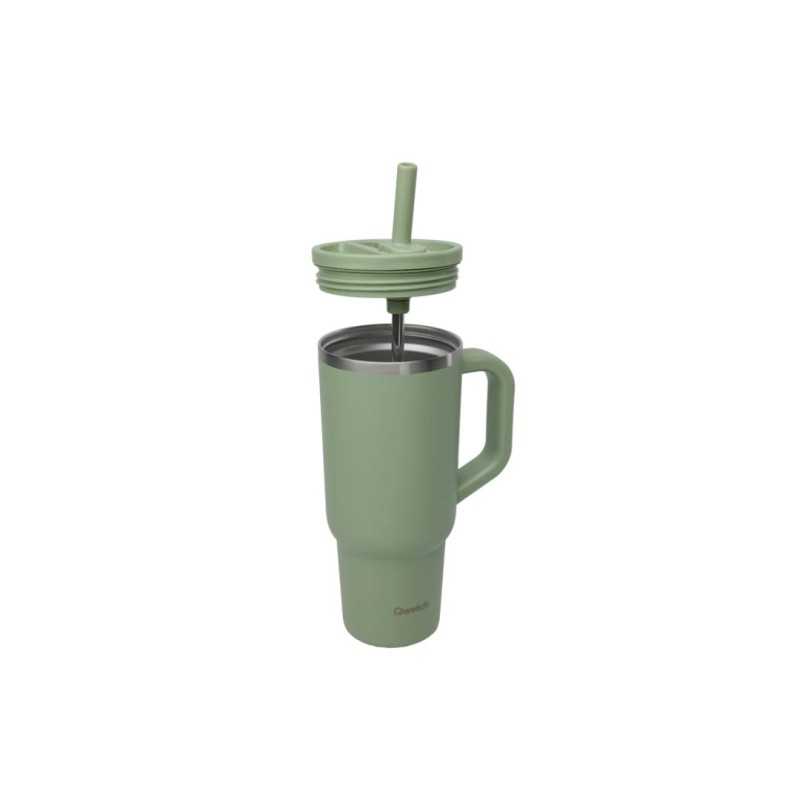 Travel Cup Isotherme Vert tilleul 900 ml Qwetch | Gourde Grand Format | Lucie in the R