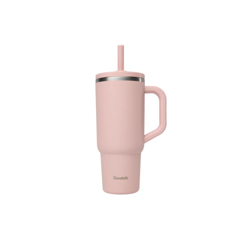 Travel Cup Isotherme Matt Patsel rose 900 ml Qwetch | Gourde Grand Format | Lucie in the R