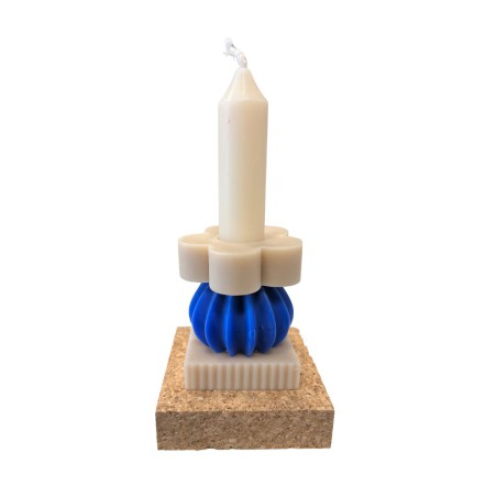 Bougie Beige/bleu petit modèle (3 éléments) - Luminlique