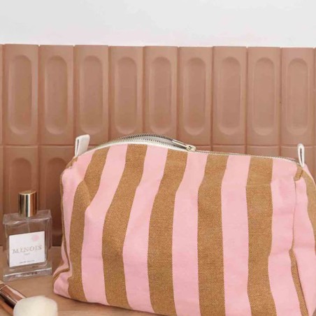 Trousse de toilette Vic Rose in April – 26 × 13 × 12 cm, coton enduit | Lucie in the R