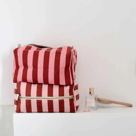 Trousse de toilette Vic Rose in April – 26 × 13 × 12 cm, coton enduit | Lucie in the R