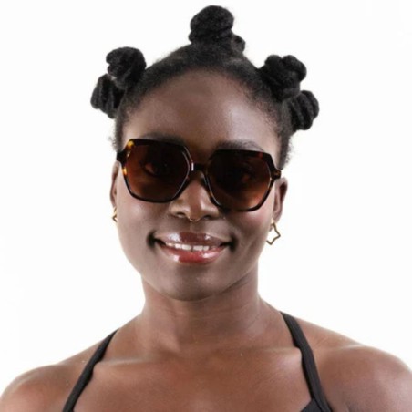 Charly Therapy - Lunettes solaires à monture oversize carrée recyclée - Sabrina Kiwi